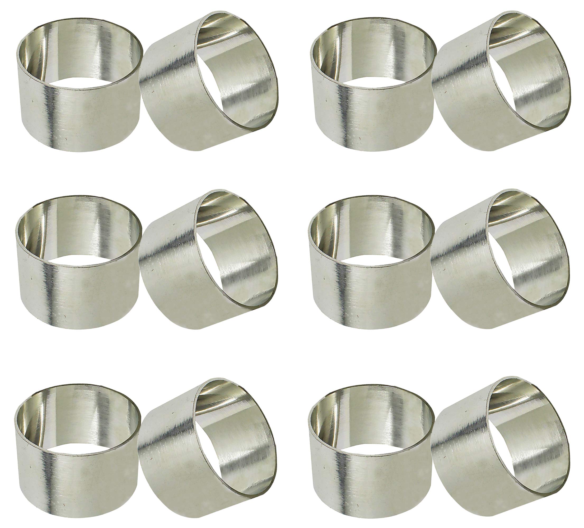 SKAVIJ Handmade Twisted Pipe Napkin Rings Holders Decor Dinner Party Wedding Thanksgiving Christmas Gathering (Silver 12pcs)
