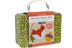 Petit Collage DIY Woodland Fox Felt Bag, Crossbody Bag for Kids with Matching Acorn Zipper Purse for Kids – DIY Crafts Sewing Kit– Makes a Great Gift Idea for Ages 6+
