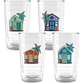 Tervis Made in USA Double Walled Beach House Retreat Collection Insulated Tumbler Cup Keeps Drinks Cold & Hot, 16oz 4pk, Beach Retreat Assorted - No Lid
