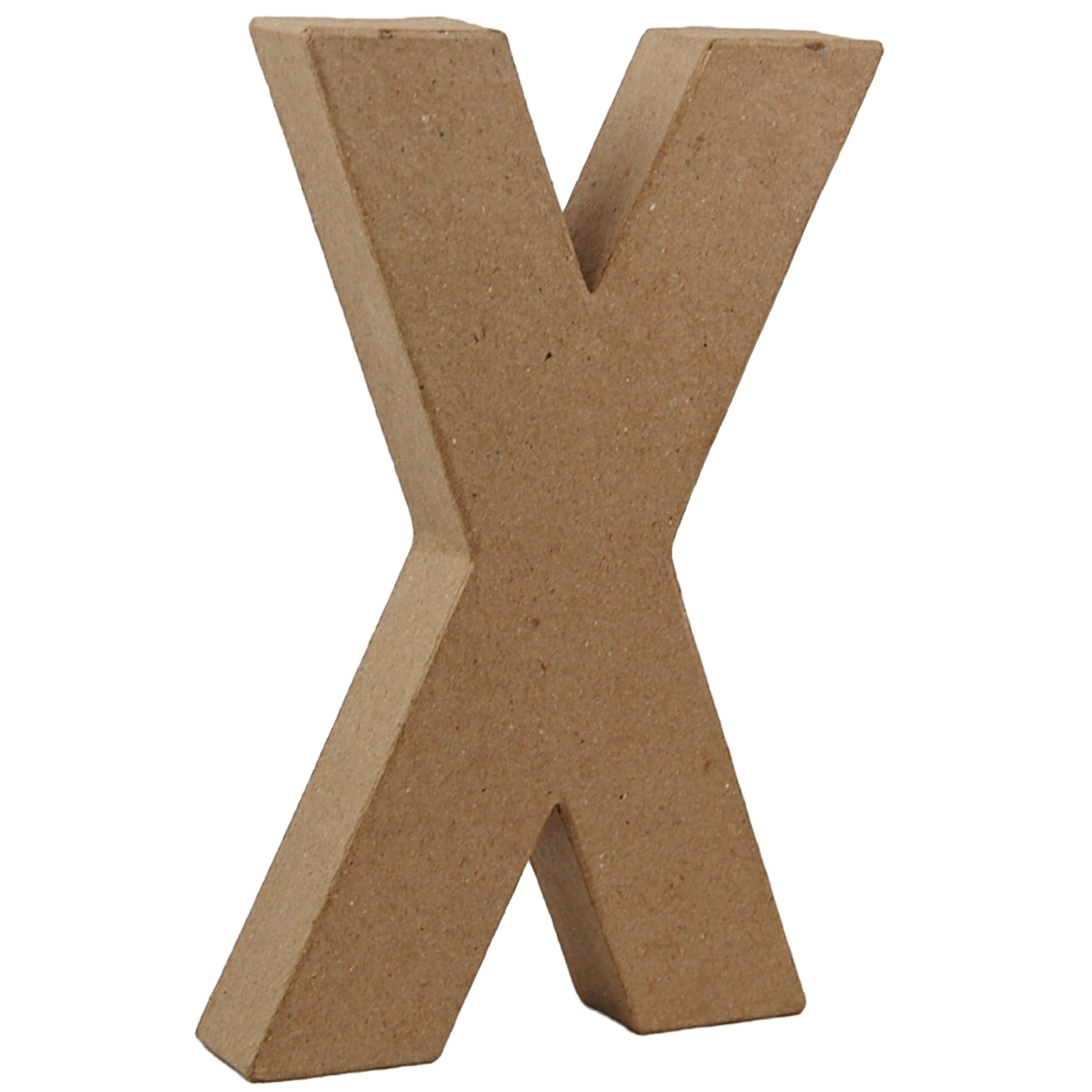 Country Love Crafts 8.25-inch/ 20.5cm 3D Letter X Papier Mache, Beige