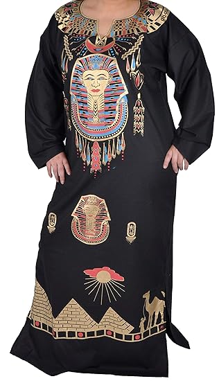 Kleopatra Pharao Kostüm, Fasching Fastnacht Karneval Kleider aus dem Orient Ägypterin, Schwarz (60-62 (4XL))