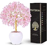 YATSKIA Rose Quartz Tree, Gemstone Tree, Healing Crystals and Stones, Birthday Gifts for Mom, Unique Gifts for Women, Crystal Decorations