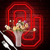 University Football Team Neon Sign, Light Up Dimmable OU College Team Logo Led Neon Sign Light Hanging for Wall Decor, Bedroom, Dormitory, Man Cave, Students Birthday Christmas Gift