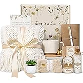 Lepiche Birthday Gifts for Women, Get Well Soon Self Care Package Box, Sending Hug Baskets Thinking of You Inspirational Gift for New Mom Best Friend Birthday (Ivory)
