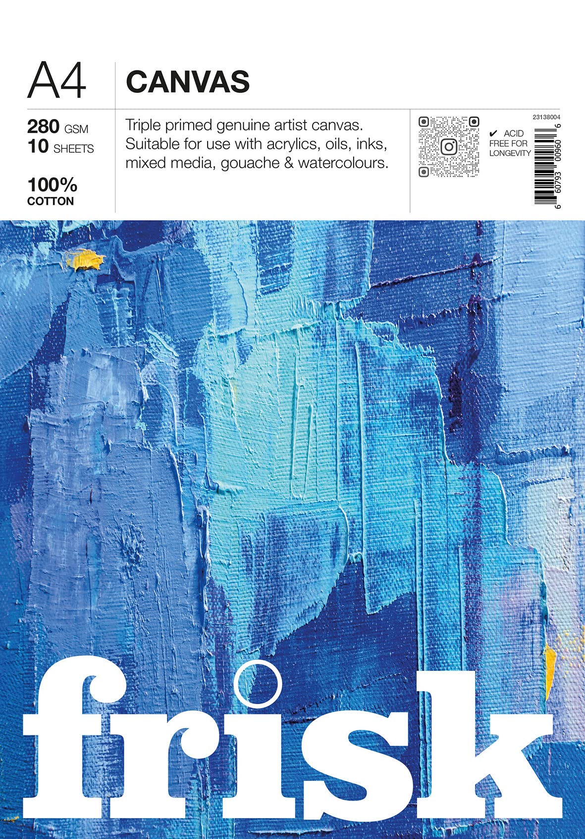 Frisk Canvas Pad 280gsm 10sheets A4, White (23138004)