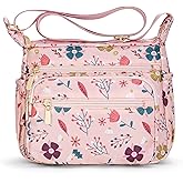 RNIEGA Multi-Pocket Crossbody Bag for Women Lightweight Nylon Shoulder Bag Purse Stylish Handbag with Adjustable Strap