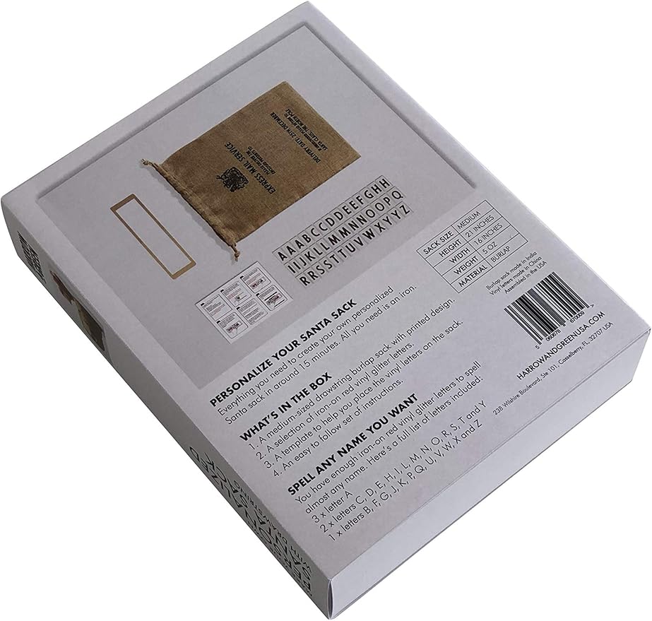 Amazon Com The Traditional Christmas Co Personalize At Home Santa Sack With Drawstring Home Kitchen