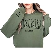Personalized Mama Sweatshirt with Kids Names, Custom Women’s Sweater, Customizable Mama Crewneck, Cute for Her, Custom Holiday Season Shirt for Moms