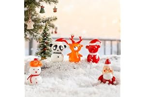 H&D HYALINE & DORA Set of 5 Mini Blown Glass Christmas Figurines Collectible Handmade Art Glass Christmas Figurines Decor for Party Supplies