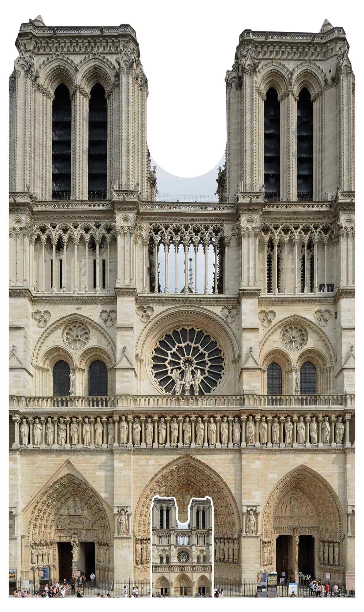 Star Cutouts SC1358 Notre Dame French Cathedral Large Cardboard Cutout – Historic Landmark Display for Events, Parties & Photos