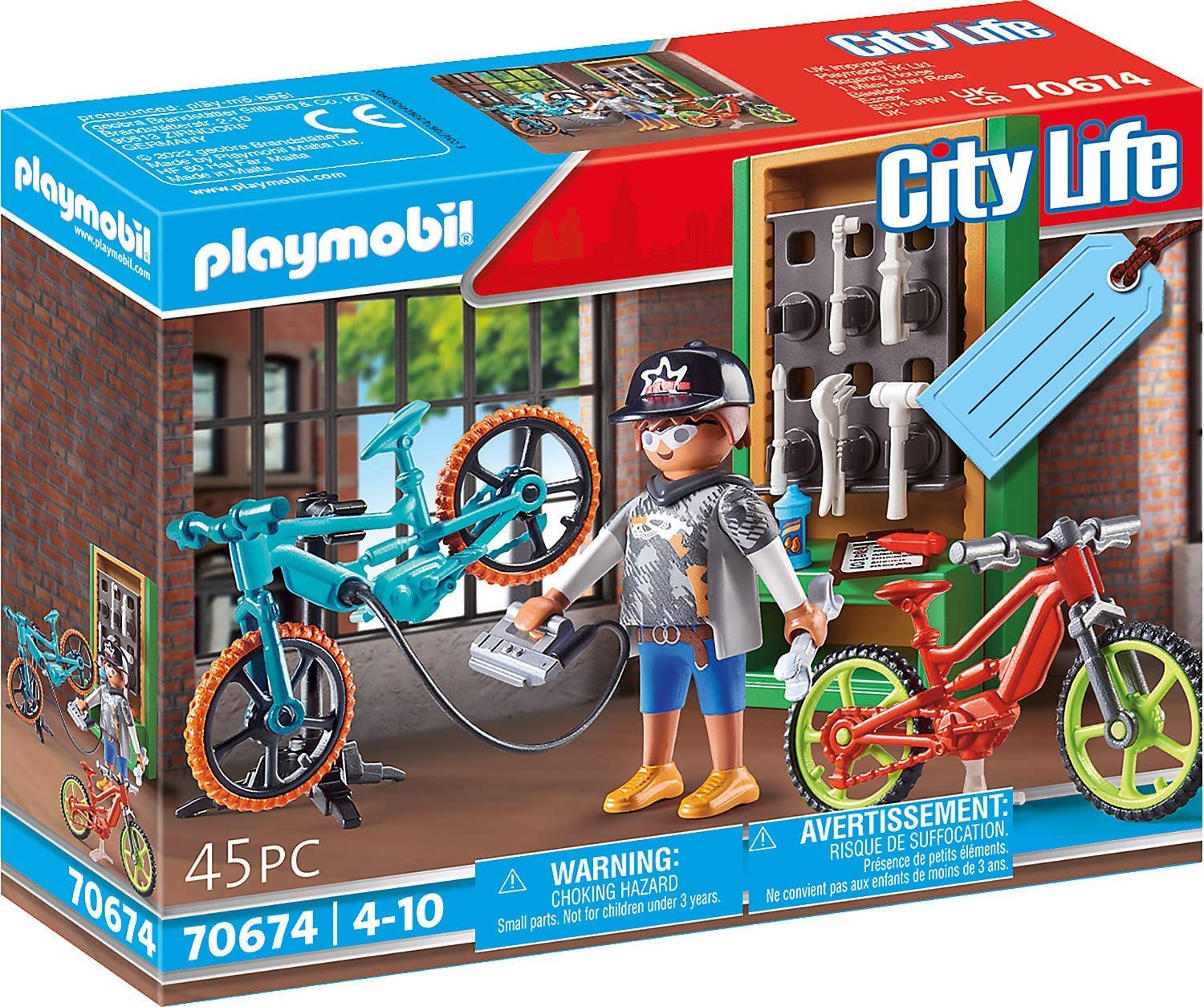 Playmobil 70674 Bike Workshop Gift Set, Fun Imaginative Role-Play, PlaySets Suitable for Children Ages 4+