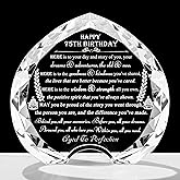 75th Birthday gifts for Women Men - Crystal Heart Gift Personalized 1951 75 Year Old Present For Her Him - Happy 75th Ideas For Mom Dad Unique