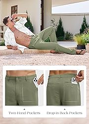 Willit Men's Linen Pants Casual Linen Dress Pants