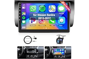 METEESER 8-Core Qualcomm 4GB+64GB,Car Stereo for Nissan Sentra 2013–2017, 9″ Android 15 Touchscreen Head Unit, Wireless CarPlay & Android Auto, GPS, Bluetooth 5.1, FM/RDS, Backup Camera Support