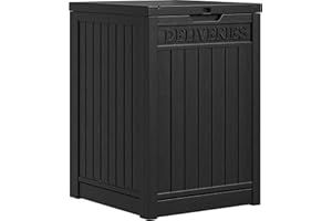 YITAHOME 51 Gallon Resin Package Delivery Box for Outside, Storage Box with Lockable Secure, Resin Deck Box for Porch, Curbsi