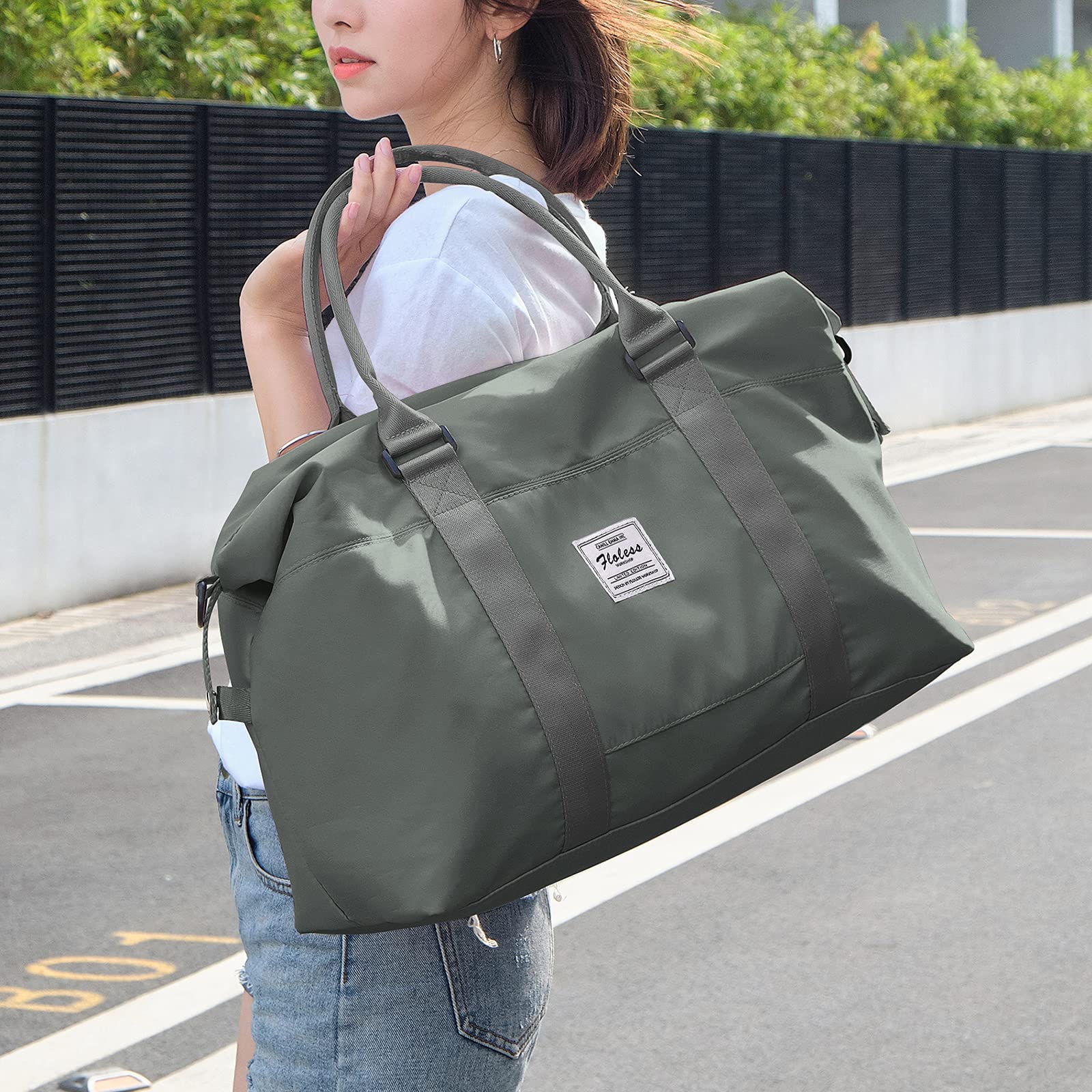 Travel Bag Women's Sports Bag Hand Luggage Bag Weekender Bag Swimming Bag Waterproof Travel Bag Duffle Bag Fitness Bag Training Bag Women for Travel Gym Green, olive green, Fashionable