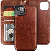 Bocasal Detachable Wallet Case for iPhone 14 Plus RFID Blocking Card Slots Holder Premium PU Leather Magnetic Kickstand Shockproof Wrist Strap Removable Flip Protective Cover 5G 6.7 inch (Brown)