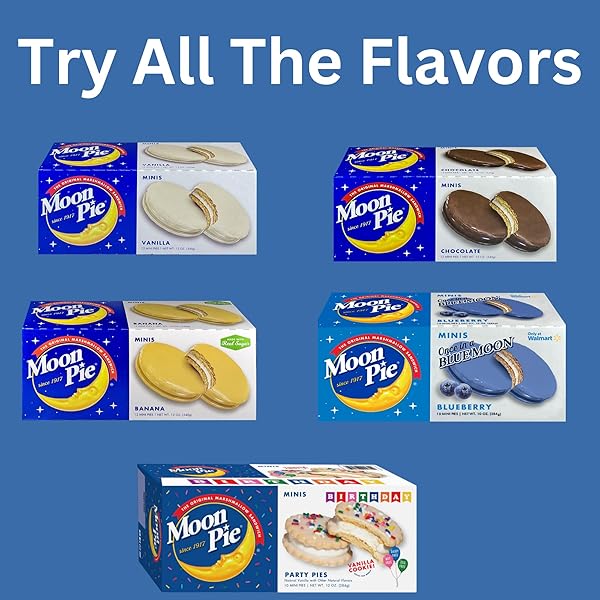 MOONPIE BIRTHDAY MINI PARTY PIES, VANILLA COOKIE, 10 COUNT, 10 OZ, DAIRY FREE