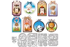 GLOBLELAND Animal Tags Cutting Dies for Card Making Label Bookmark Metal Die Cuts Dog Rabbit Panda Fox Die Cut Dies for DIY E