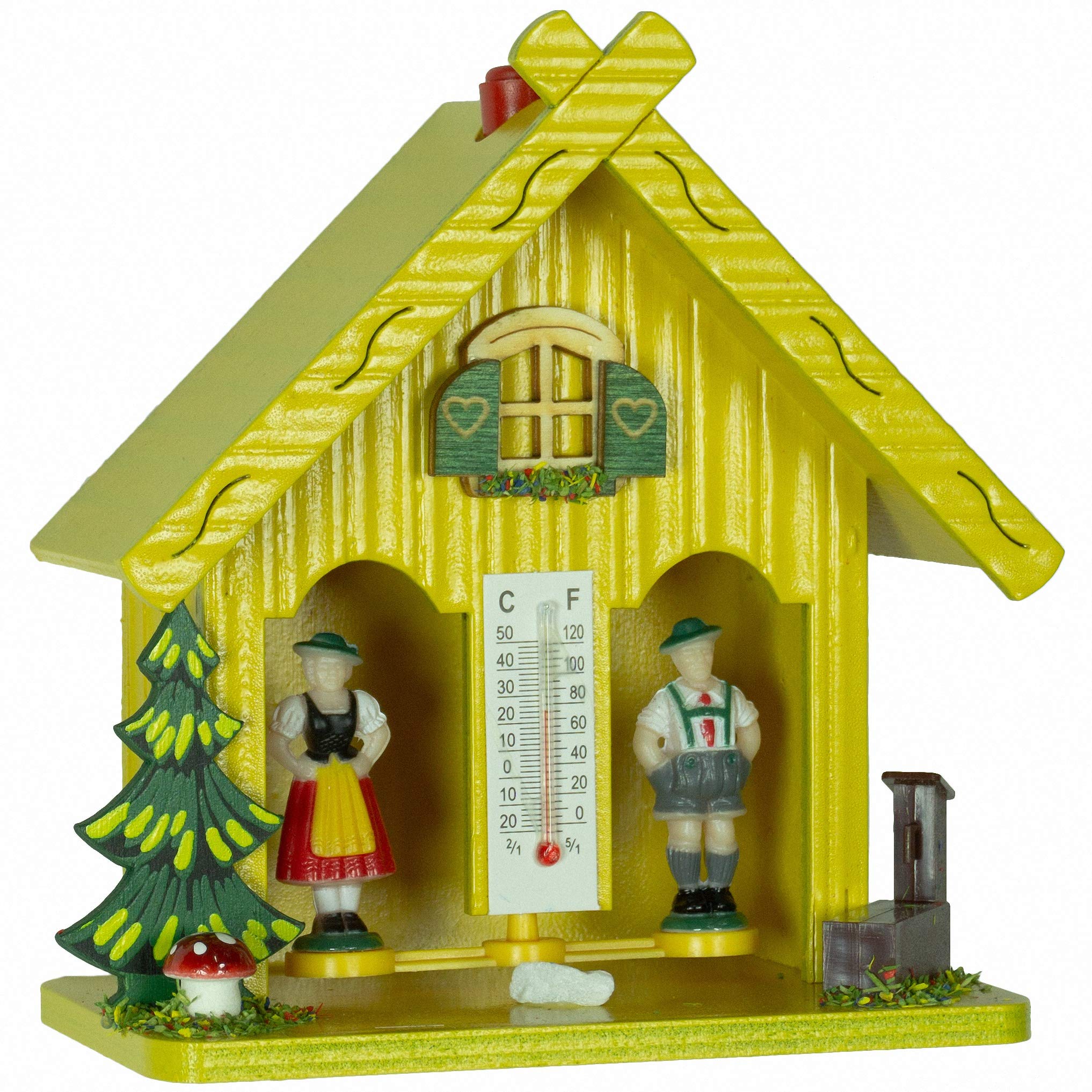 Trenkle German Black Forest weather house yellow TU 894 gelb