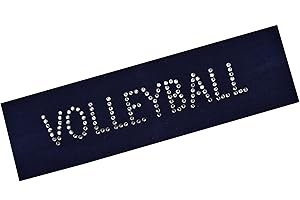Funny Girl Designs VOLLEYBALL Rhinestone Cotton Stretch Headband for Girls Teens and Adults - Volleyball team gift