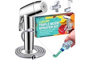 AVABAY Handheld Bidet Sprayer for Toilet - Triple Mode Spray: Cloth Diaper Washer, Jet Spray & Gentle Stream | Premium Adjustable Hose Sprayer Attachment for Muslim Shower Shattaf | Portable Bidet Included