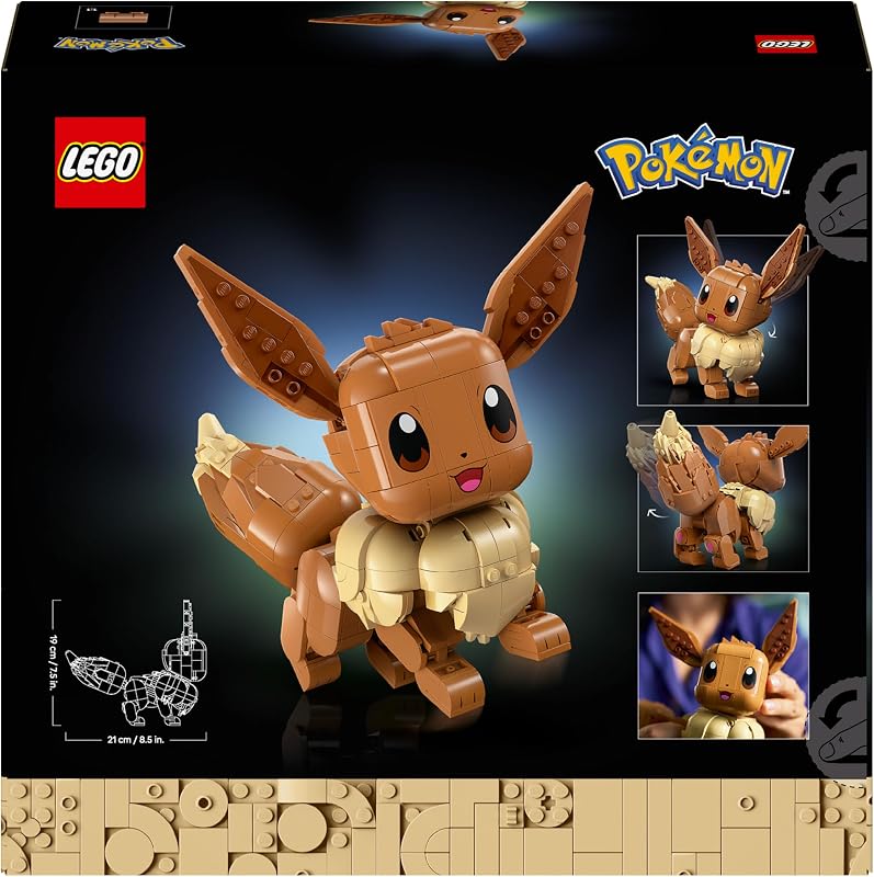 Pokémon Eevee - Kit de Construcción para Adultos - Maqueta 3D de Puzzle Anime - Figura Articulada con Extremidades, Orejas y Cola Móviles - Decoración de la Habitación - Regalo Gamer - 72151