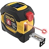 LEXIVON 2 in 1 Digital Laser Tape Measure | 130ft/40m Laser Distance Meter Display On Backlit LCD Screen with 16ft/5m AutoLoc