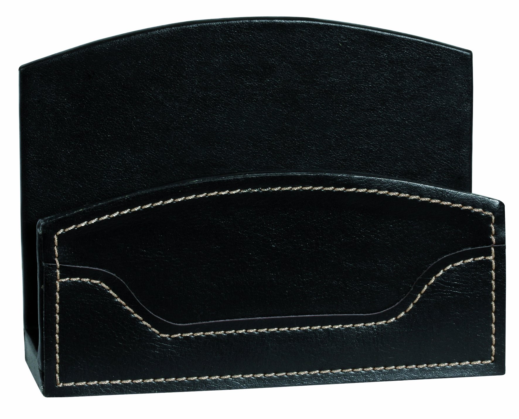 Sign Office Elyane 150 x 50 x 110mm Imitation Leather with Saddle Stitching Letter Rack - Black