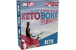 LonoLife Keto Chicken Bone Broth Powder Mix | 10g Protein | Collagen-Rich, Keto & Paleo Friendly | Natural Ingredients | 10 Portable Stick Pack Servings