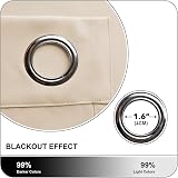 Aspire Homeware Cream Blackout Curtain 66x84 Inch Eyelet Panel Thermal view 6