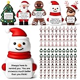Gejoy 50 Pcs Mini Rubber Christmas Toys Positive Mini Christmas Figures Gifts Decorations and Encouragement Birthday Motivational Gifts for Colleague Staff Teacher