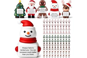 Gejoy 25 Pcs Mini Rubber Christmas Toys Positive Mini Christmas Figures Gifts Decorations and Encouragement Birthday Motivational Gifts for Colleague Staff Teacher