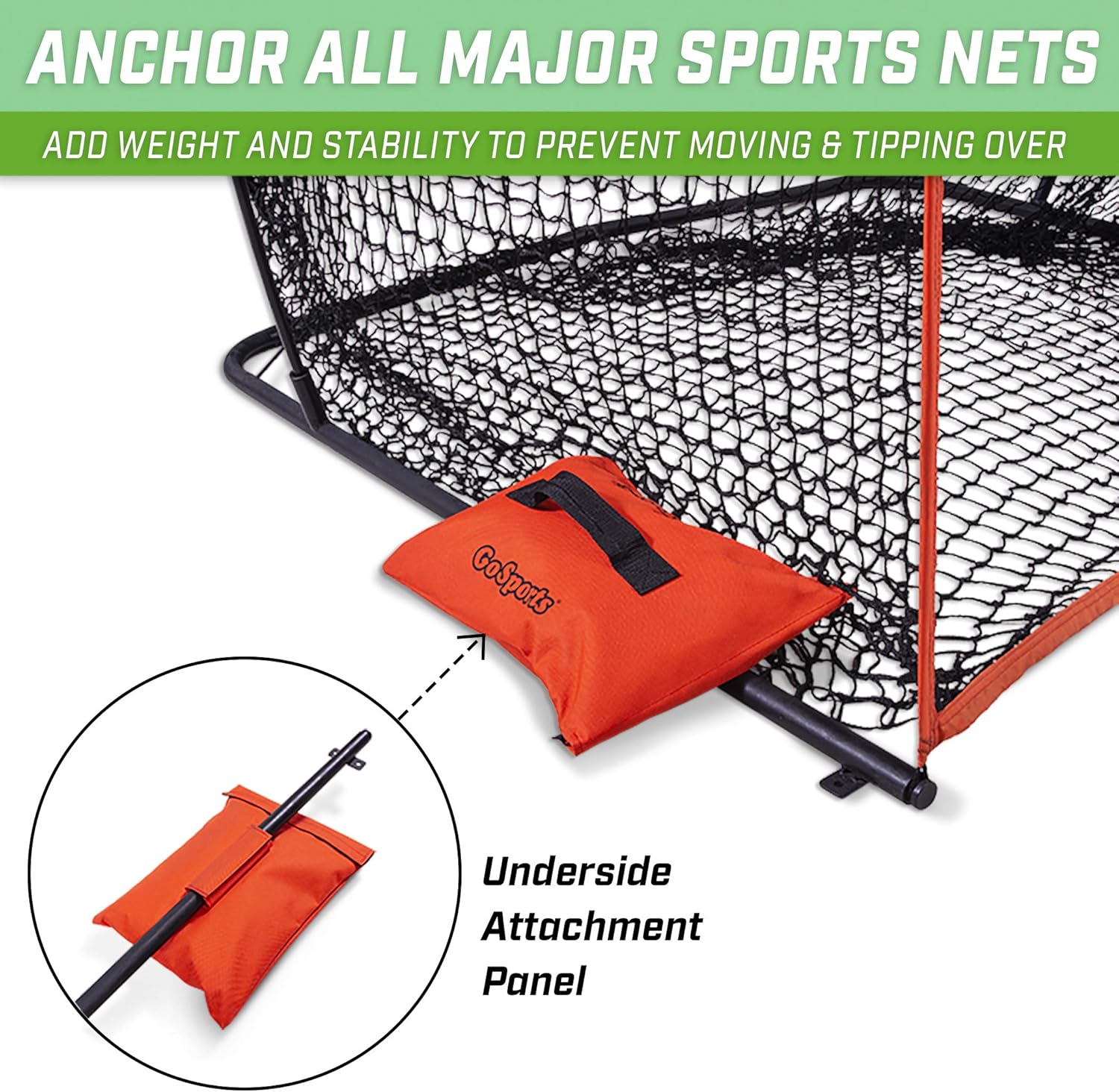 GoSports Sports Net Sand Bags Set of 4 - Weighted Anchors for Baseball Nets, Soccer Goals, Golf Nets, Football Nets, Hockey Nets and More, Orange : Sports & Outdoors