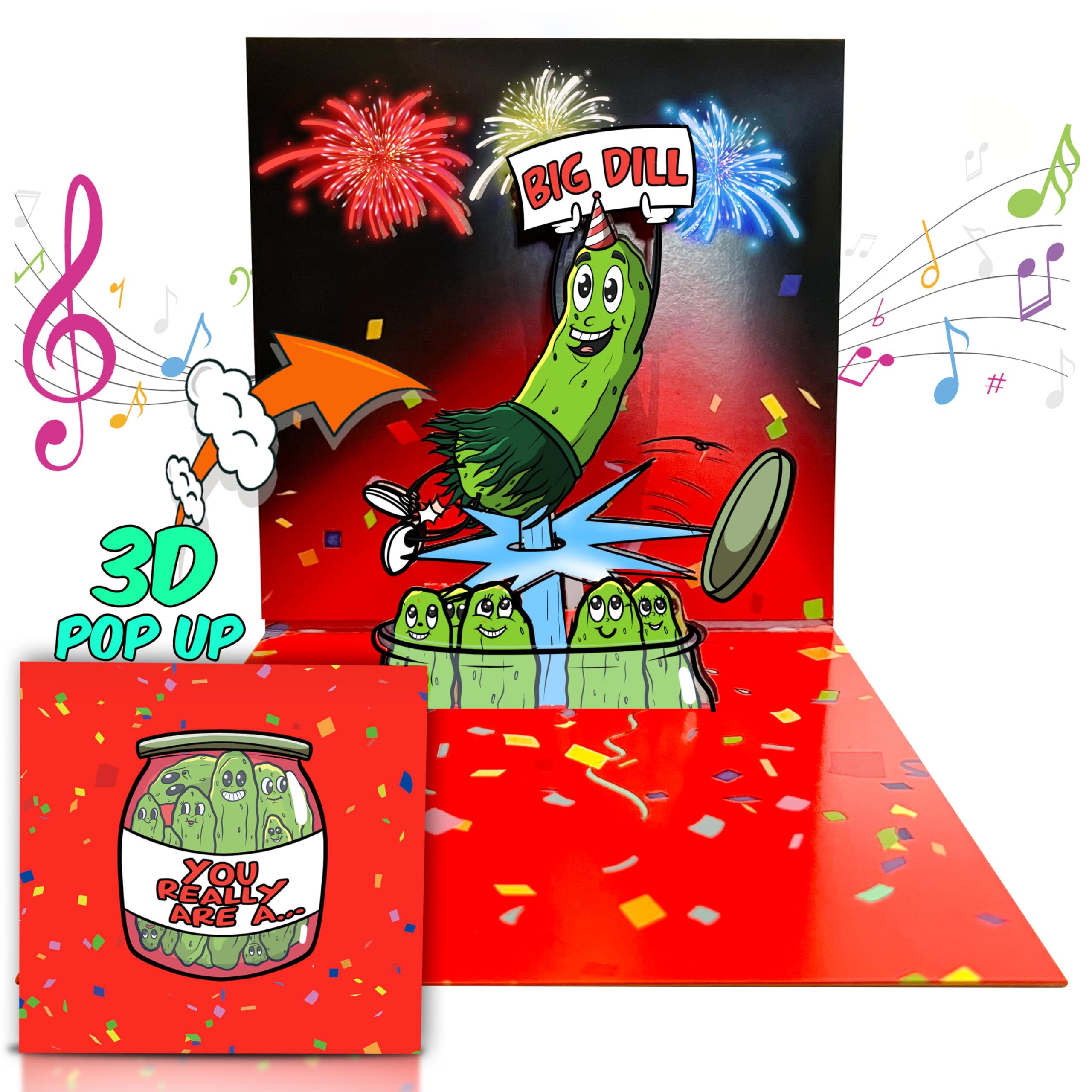 Photo 1 of MACHERA “YOU ARE A BIG DILL” Singing Pickle Birthday Card, Graduation, Congratulations, Musical Birthday Cards for Women Men Mom Dad Kids Grandkids with Lights and Sound