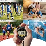 FCXJTU Simple Digital Stopwatch Silent On Off Basic Operation 1/100 view 7