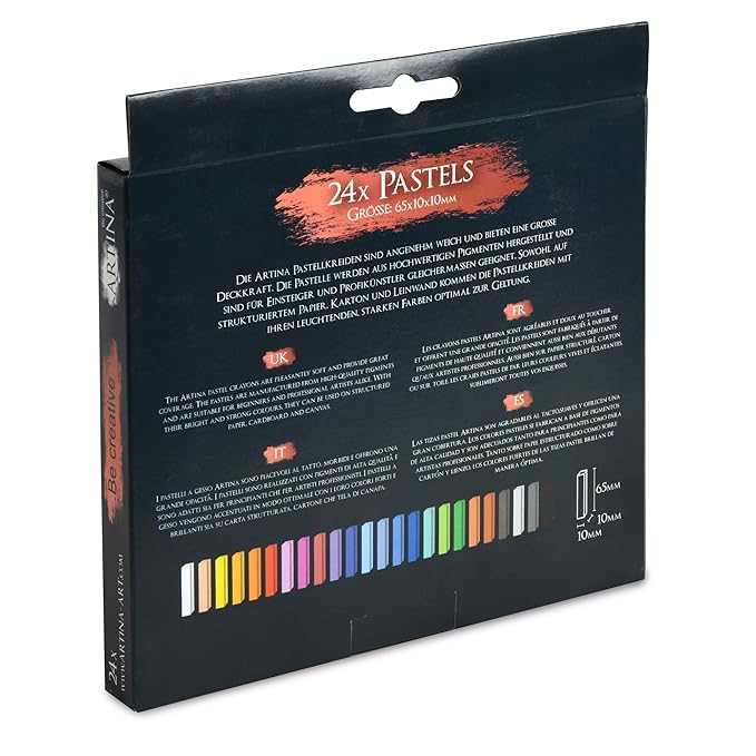 Artina Pasteo Master Series Soft Pastel Tiza Pastel Calidad De Estudio Set De 24 Colores Con Caja