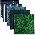 Carrés De Poche Homme Shlax&Wing - Lot 5 Pièces Bleu Foncé | 32x32cm | Soie Premium | Pour Costume