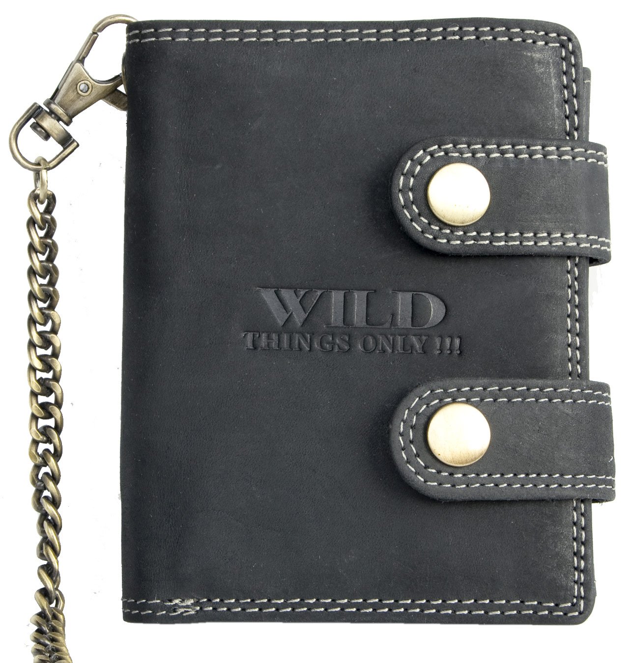 Men's Very Dark Gray Biker's Wallet with 50 cm Long Chain to Hang