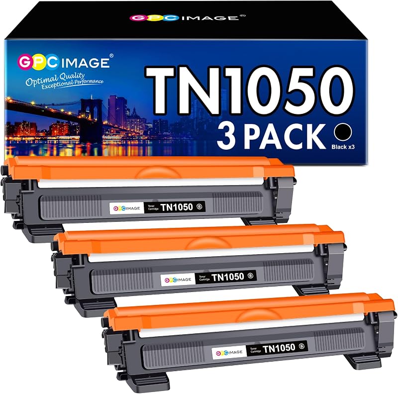 GPC Image TN1050 Toner Cartridges 3 Pack Black for Brother HL DCP MFC