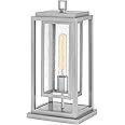 Hinkley Republic Single Light Medium Outdoor Pier Mount Lantern, Transitional/Modern, Double Frame Design, Coastal Elements, 