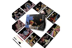PAITUEND Scratch Art Book for Adults-Landmark Building Scratch paper|Scratch Painting Paper Craft Kit|Creative Foil Engraving Scratch Art|Scratch City Series Books for Travel Lovers,Craft Lovers(City Series 2)