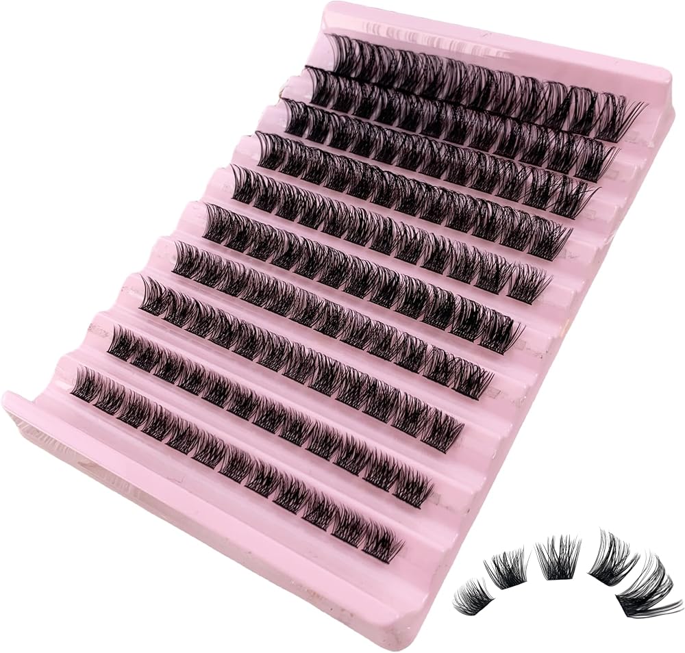 GGOKOK Wispy DIY Lash Extension Clusters 8-16mm D Curl Fluffy Individual Lashes