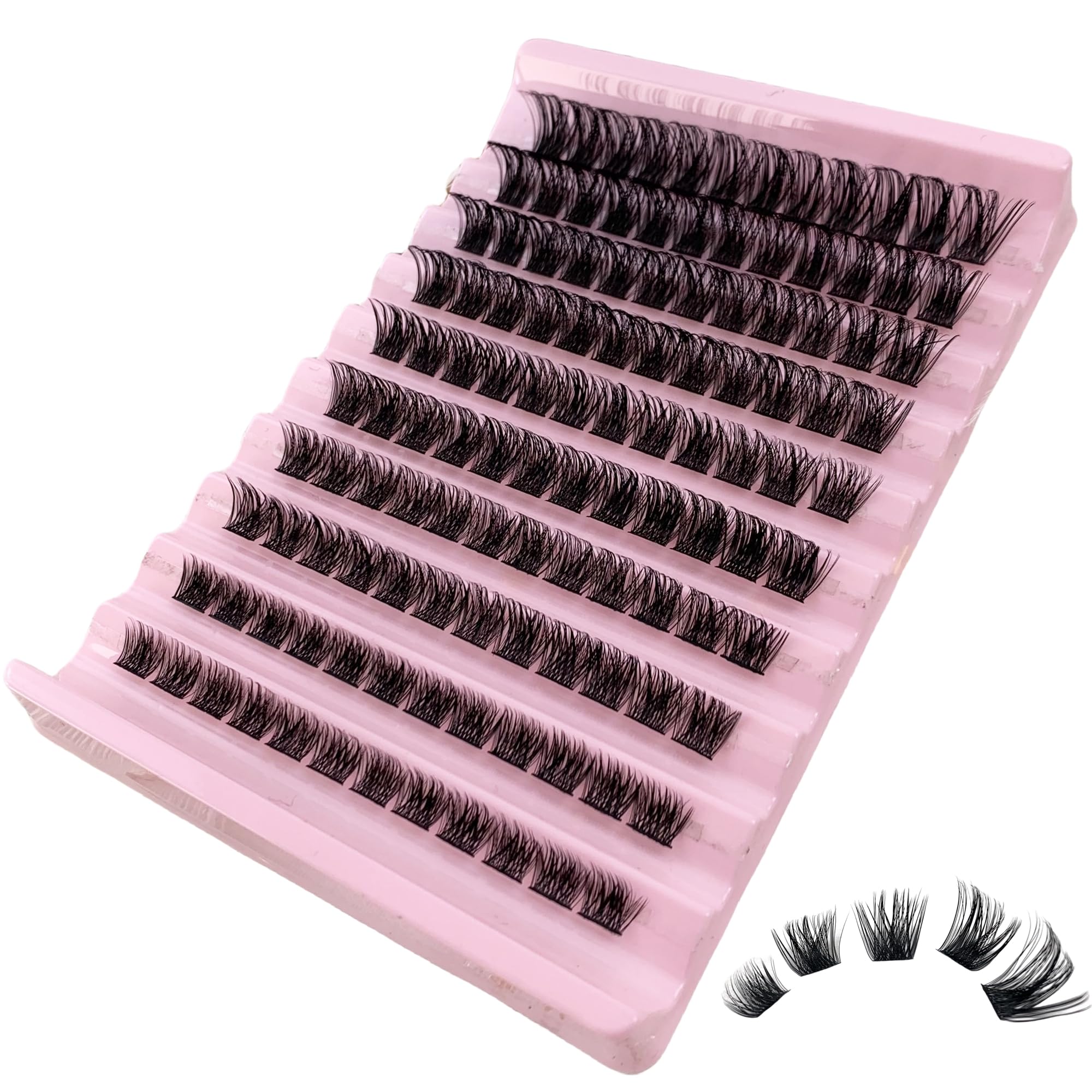 GGOKOK Wispy DIY Lash Extension 8-16mm Eyelash Clusters 120 pcs Natural Cluster Lashes Individual Lashes at Home D Curl Fluffy Eyelash Extensions(D04)