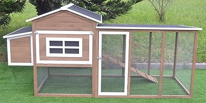 Omitree Large 87 Wood Chicken Coop Backyard Hen House 4 8 Chickens Nesting Box Run
