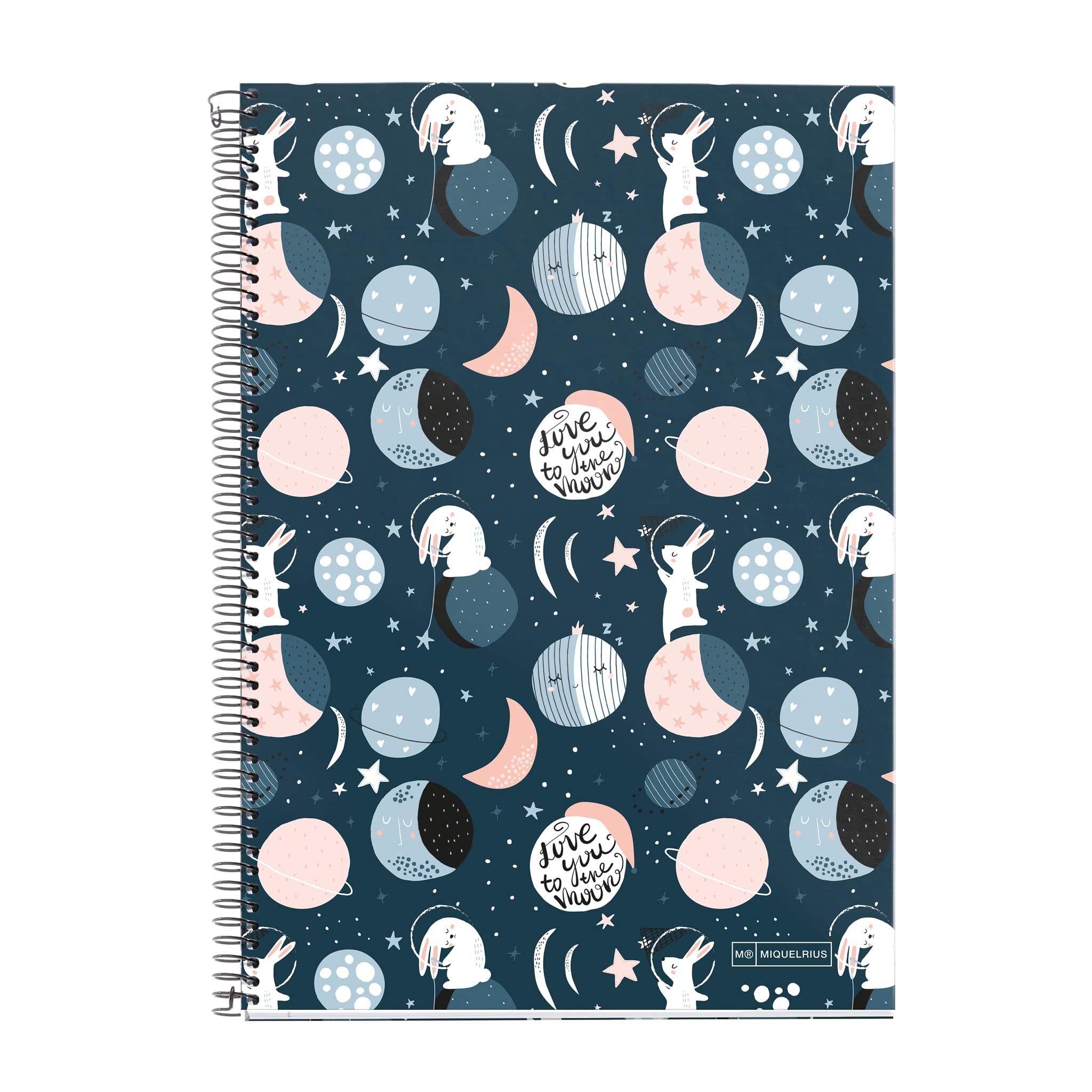Miquelrius - Notebook 4x4mm Grid with Margin Folio Size 80 Sheets 70g Space Bunny