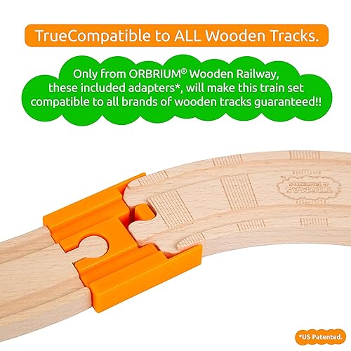 56 Piece Wooden Train Track Expansion Pack with Tunnel Compatible