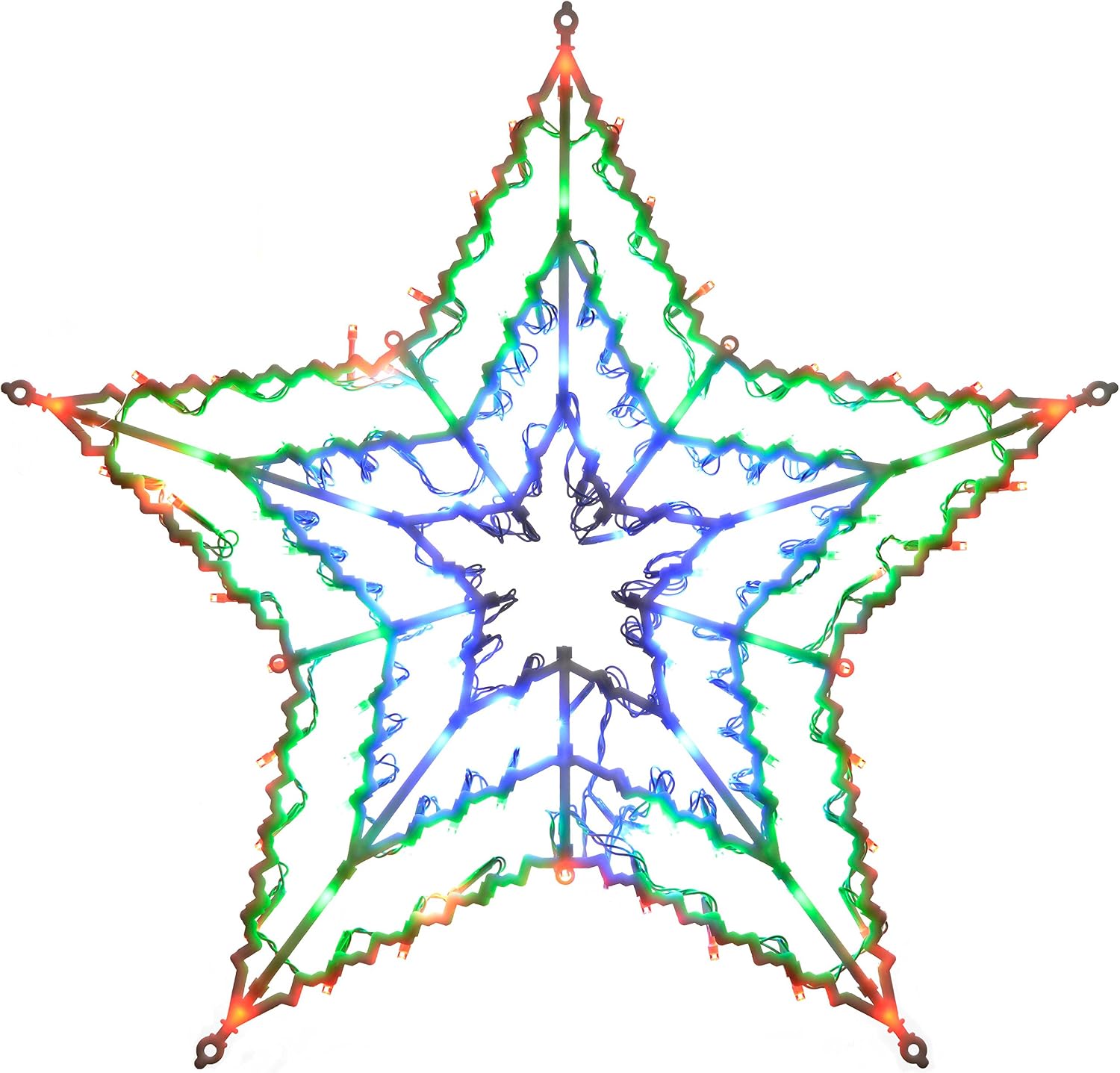 WeRChristmas Star Silhouette with 100-LED Chasing and Static Settings - Multi-Colour