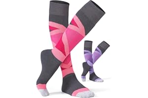 CS CELERSPORT 2/3 Pack Merino Wool Ski Socks for Womens and Mens with Full Cushion, Winter Warm Socks for Skiing Snowboarding