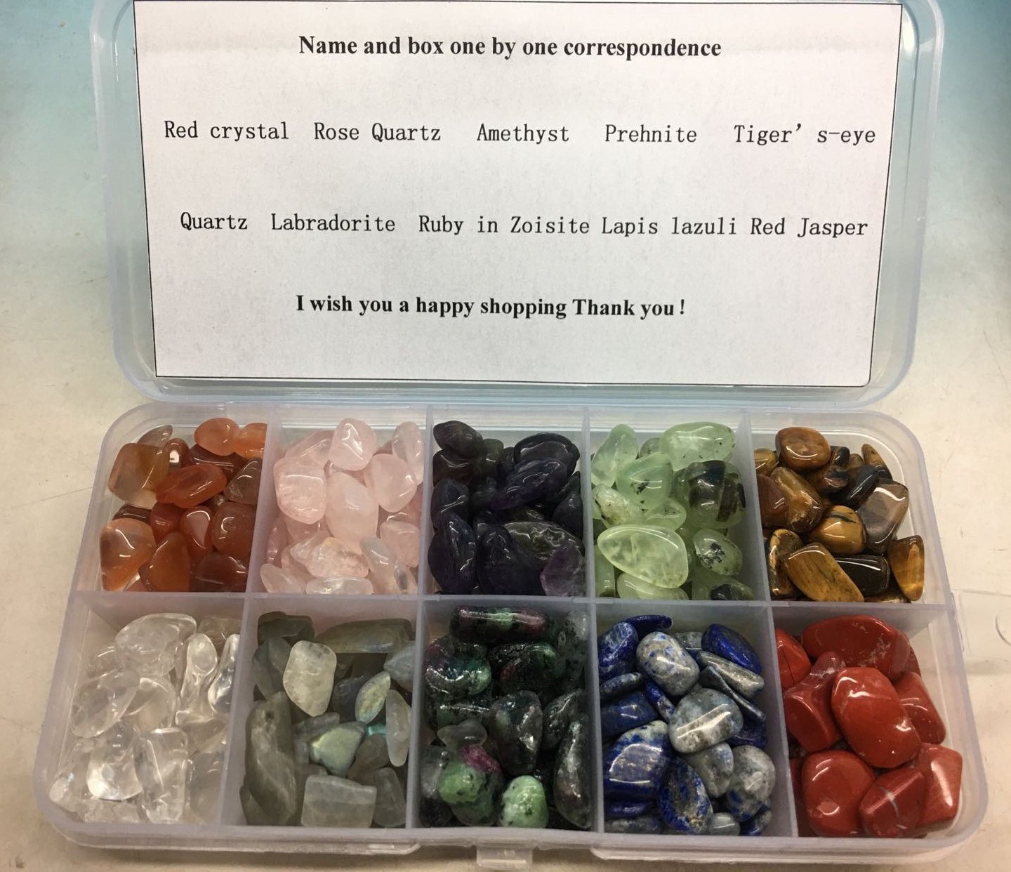 MUIIGOOD Crystal Quartz 10-Stone Mix:Crystal,Quartz,Amethyst,Natural Tumbled Stones for Cabbing,0.5lb (Crystal Quartz)